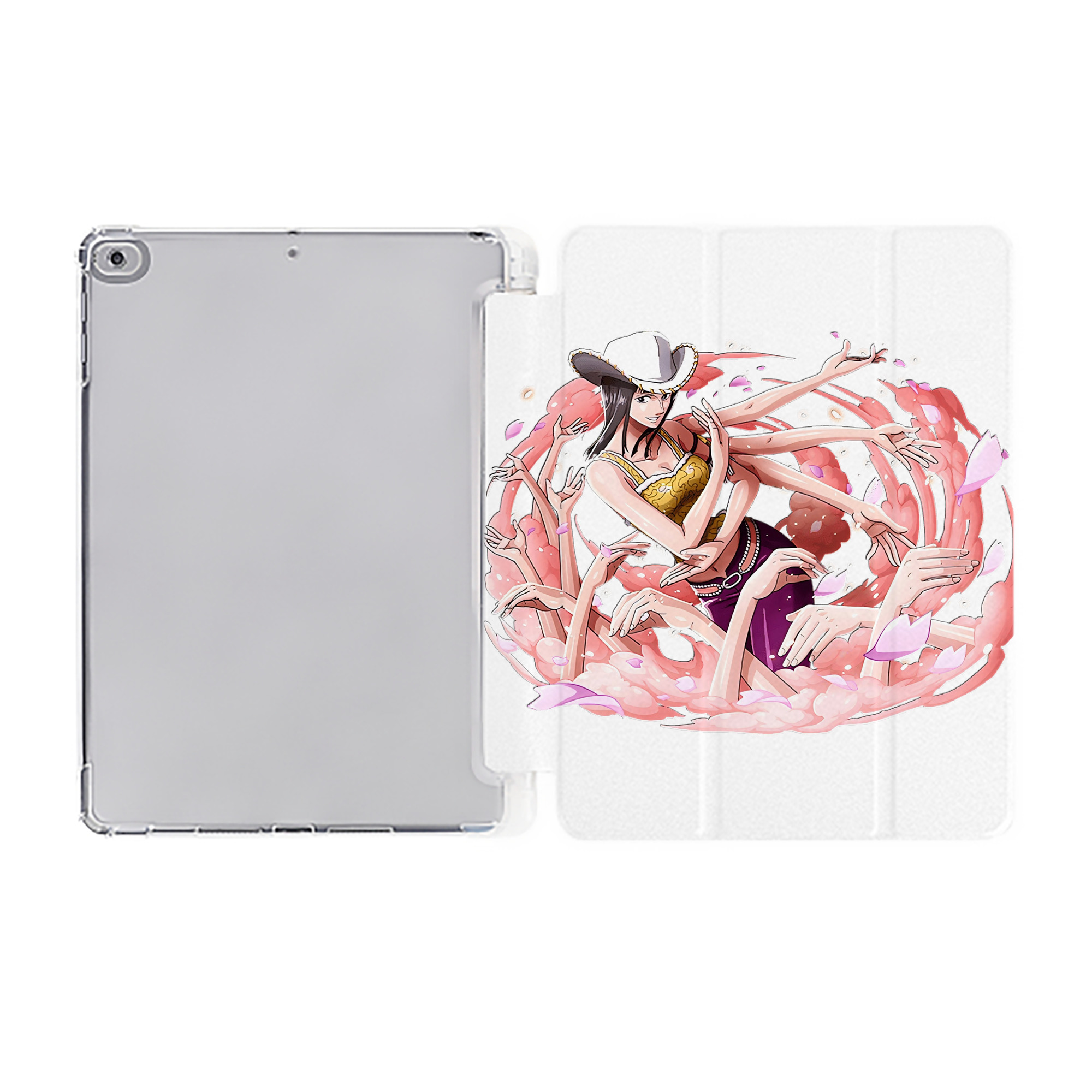 （画像用） ワンピース ニコ・ロビン ONE PIECE Nico Robin IPad ケース ペン収納付き 三つ折りスタンド PUレザー×シリコン 対応機種9.5/10.5/10.9インチ
